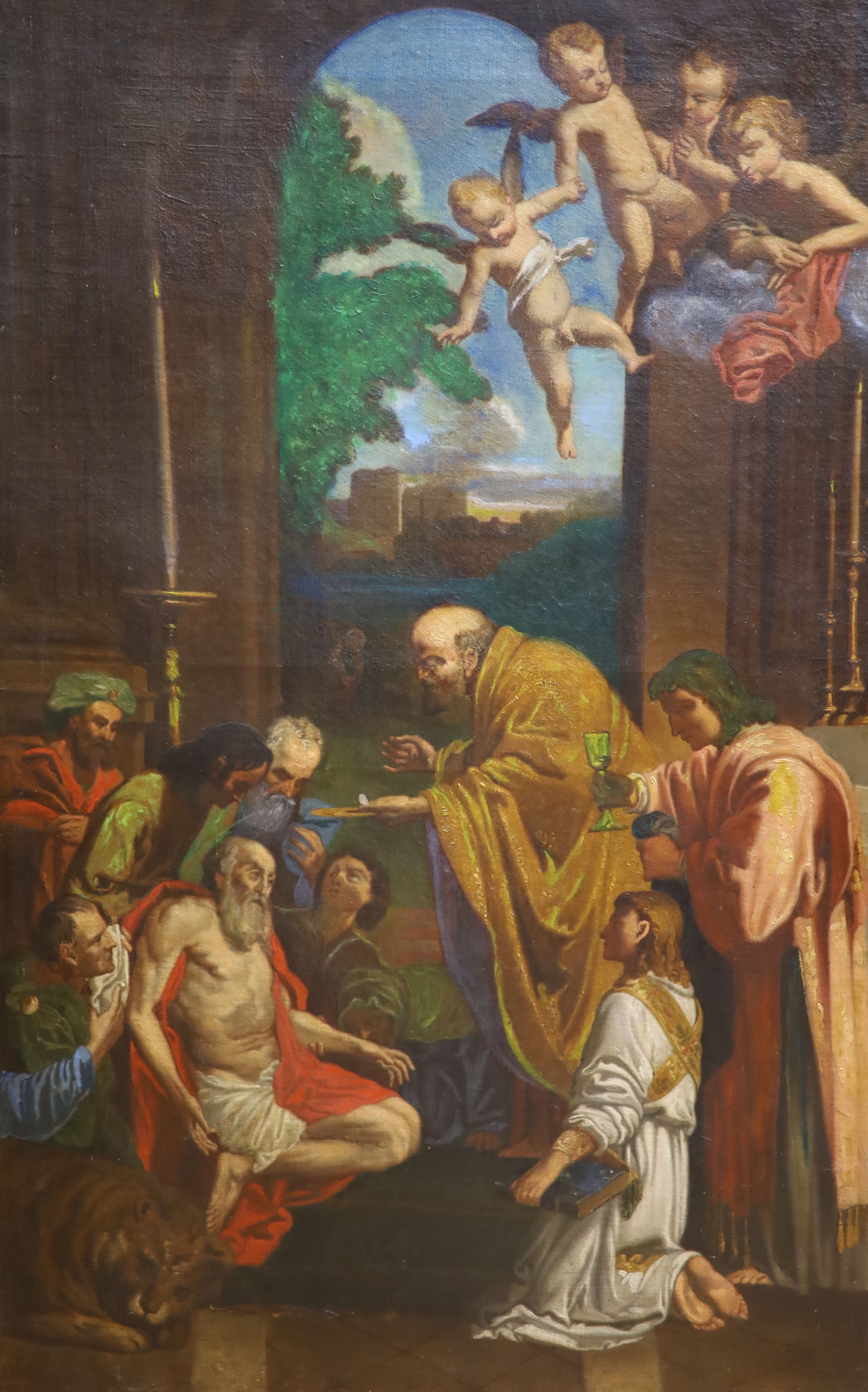 19th century Italian school, after Annibale Carracci, a biblical narrative, 75 x 48 cm, unframed.